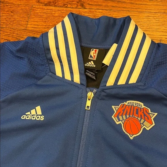 Boys Adidas NY Knicks Zip Up Sweatshirt Jacket Size L - Picture 2 of 12